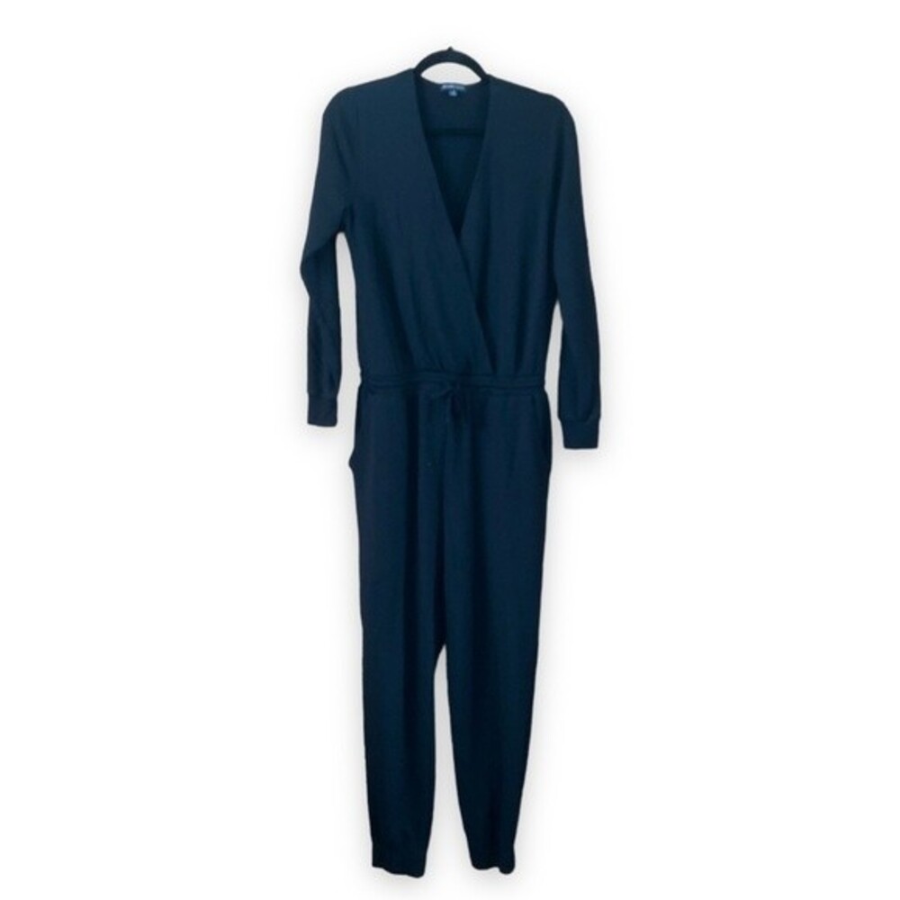 Beyond Yoga Overlapping Cozy Fleece Jumpsuit Black Size Medium
